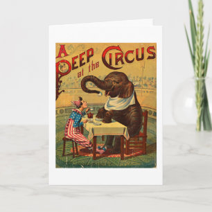 Vintage Circus Illustration Art Gamla antiken Kort