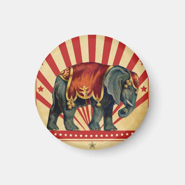 Vintage Circus Illustration Art Gamla antiken Magnet (Framsidan)