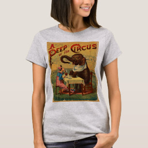 Vintage Circus Illustration Art Gamla antiken T Shirt