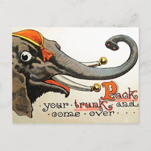 Vintage Circus Illustration Art Gamla antiken Vykort