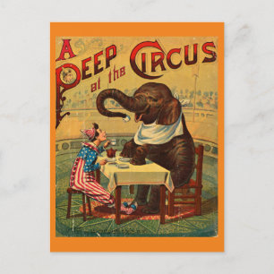 Vintage Circus Illustration Art Gamla antiken Vykort