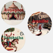 Vintage Circus Julpresentkort