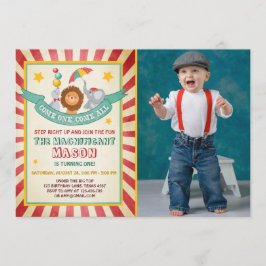 Vintage Circus karnival-födelsedagsinbjudan Inbjudningar