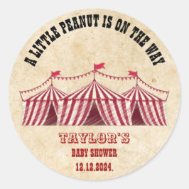 Vintage Circus Little Peanut Baby Shower Runt Klistermärke