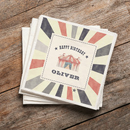 Vintage Circus-Personligens Födelsedagsfest Pappersservett