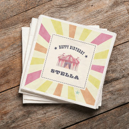 Vintage Circus-Personligens Födelsedagsfest Pappersservett