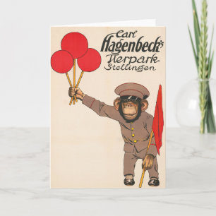 Vintage Circus Poster av en monopolodepåballong Kort
