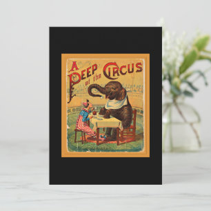 Vintage Circus Poster: Circus Elephant Inbjudningar