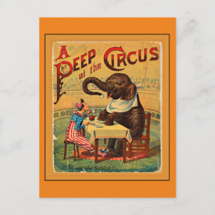 Vintage Circus Poster: Circus Elephant Vykort