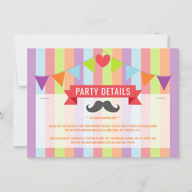 Vintage Circus Poster detaljer om barns födelsedag (Framsida)