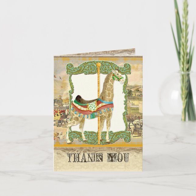 Vintage Circus Poster, Giraffe Baby Shower Inbjudan (Framsida)