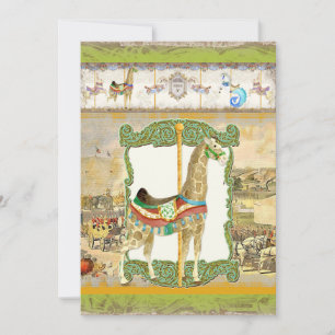 Vintage Circus Poster, Giraffe Baby Shower Inbjudningar