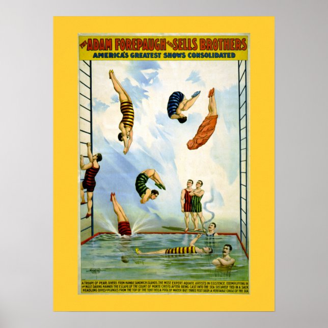 Vintage Circus Poster i förväg och i Sells  (Framsidan)
