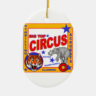 Vintage Circus Poster Julgransprydnad Keramik