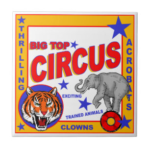 Vintage Circus Poster Kakelplatta