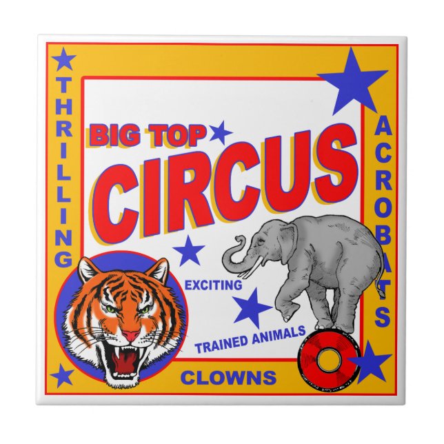 Vintage Circus Poster Kakelplatta (Framsidan)