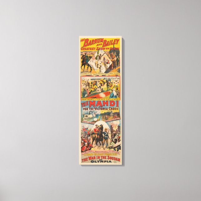 Vintage Circus Poster Mahdi Canvastryck (Framsida)