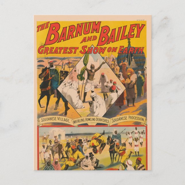 Vintage Circus Poster Mahdi Vykort (Framsida)