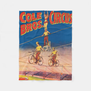 Vintage Circus-Poster med högtrådiga Acrobat Fleecefilt