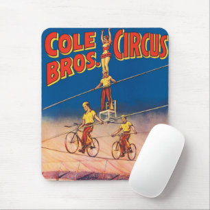 Vintage Circus-Poster med högtrådiga Acrobat Musmatta