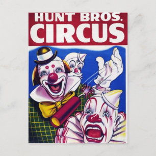 Vintage Circus Poster vykort