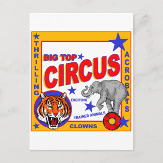 Vintage Circus Poster Vykort