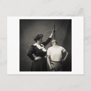 Vintage Circus Sideshow Sword Swallower Freak Vykort