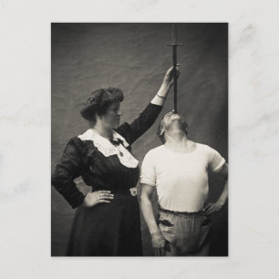 Vintage Circus Sideshow Sword Swallower Freak Vykort