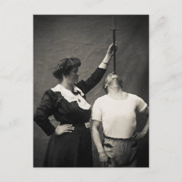 Vintage Circus Sideshow Sword Swallower Freak Vykort