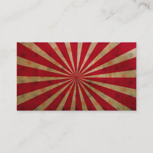 Vintage Circus Stjärnexplosion Röd Beige Radiella Visitkort