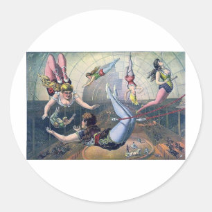Vintage CIRCUS trapeze horse arena Runt Klistermärke