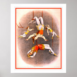 Vintage Circus Trapeze Performers Poster
