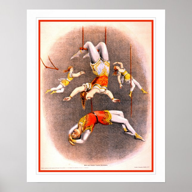 Vintage Circus Trapeze Performers Poster (Framsidan)
