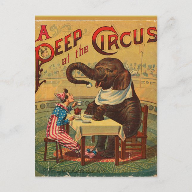 Vintage Circus Vykort (Framsida)