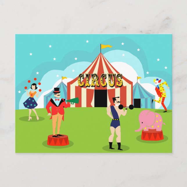 Vintage Circus vykort (Framsida)