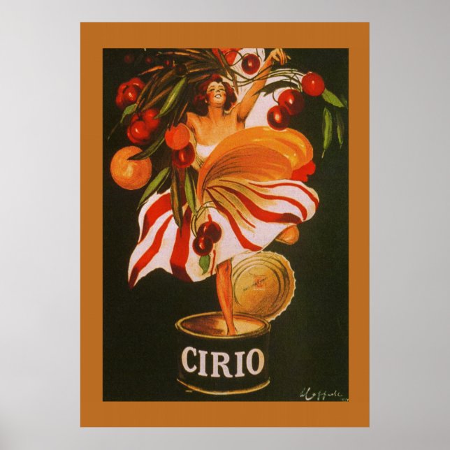 Vintage Cirio Cherries Italia Poster (Framsidan)