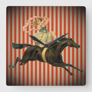 vintage cirkus acrobat & häst klocka