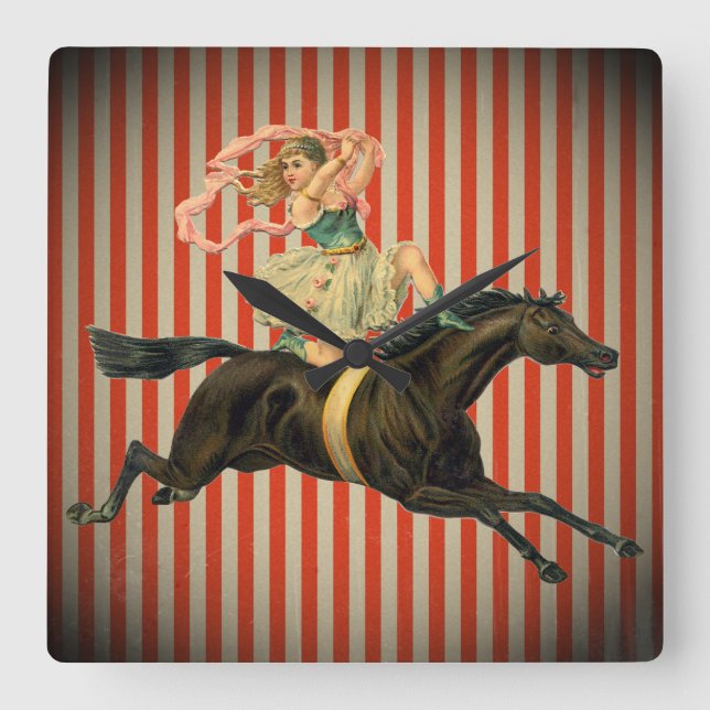 vintage cirkus acrobat & häst klocka (Framsida)