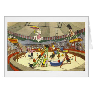 Vintage - cirkus av hundar hälsningskort