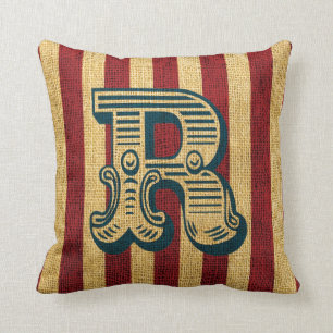 Vintage Cirkus Bokstav R Kudde