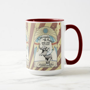Vintage cirkus elefant som utför Fransk av djur Mugg