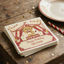 Vintage Cirkus Födelsedagsfest Pappersservett