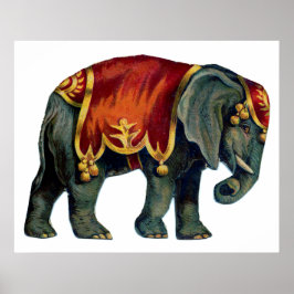 Vintage cirkus som utför elefantcirkus, poste poster