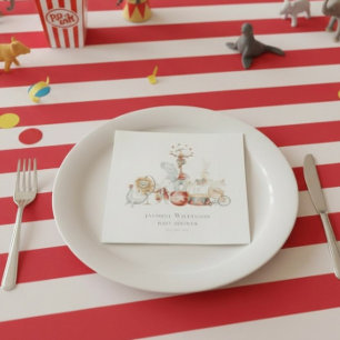 Vintage Cirkus Tema Baby Shower Servetter