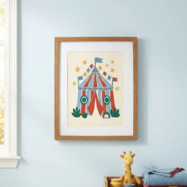 Vintage Cirkustält Nursery Art Print Poster (Skapare uppladdad)