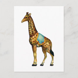 Vintage cirkusutförande giraff vykort