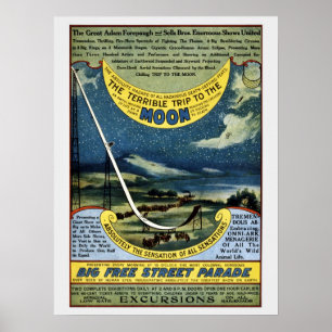 Vintage Cirus Forepaugh och Sells måne resa Poster