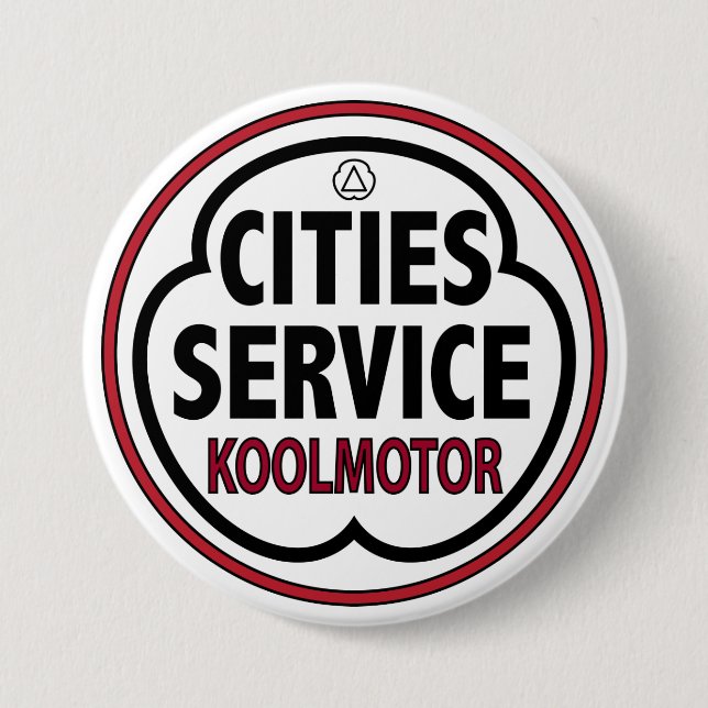 Vintage Cities Service koolmotor skylt Knapp (Framsida)