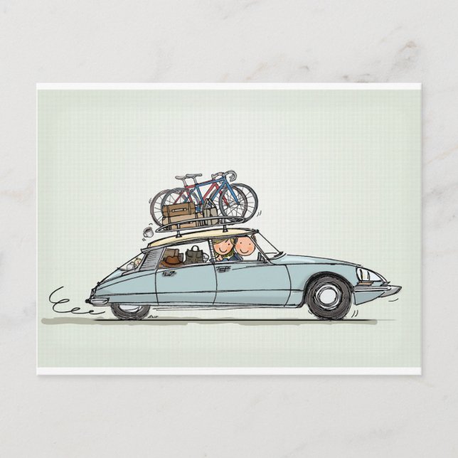 Vintage Citroën DS Vykort (Framsida)