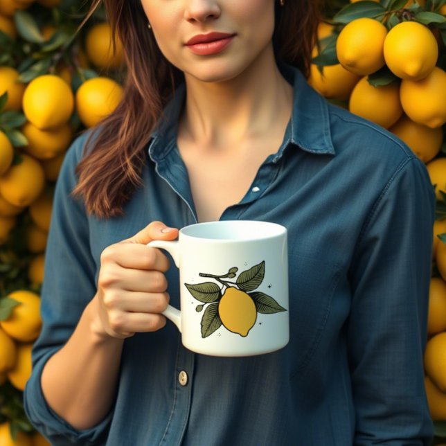 Vintage citron botaniska frukter kaffemugg (Skapare uppladdad)
